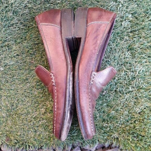 Cole Haan Collection Penny Loafer Leather Slide On Brown Contrast Stitching 8.5 - Picture 6 of 8